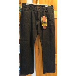 NEW Plugg Mens Dark‎ Wash Jeans 36x32 Low Rise Tapered Leg Slim Straight Fit NWT